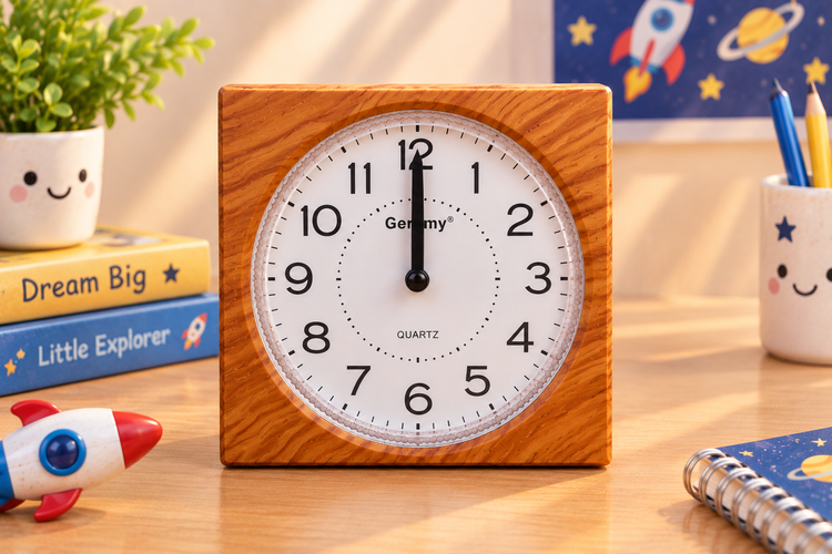 🕰️ ساعت رومیزی طرح چوب جرمی؛ ساده، شیک و کاربردی